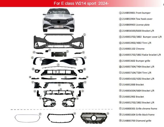 Передній бампер AMG-Line для Mercedes E-сlass W214 2023- рр | Зображення 1
