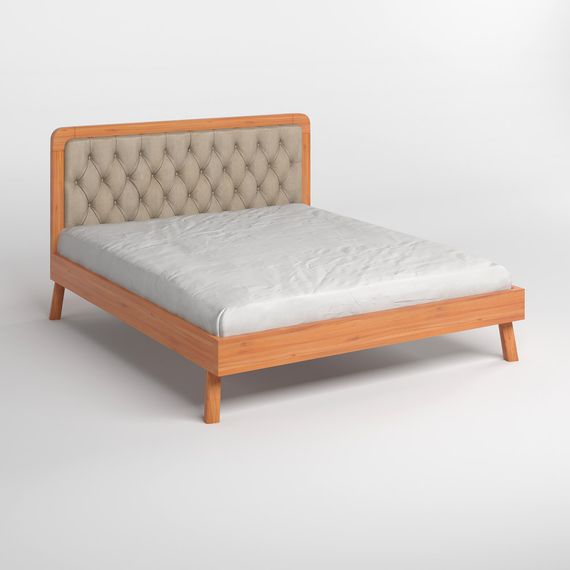 Полуторне дерев'яне ліжко Mebigrand Токіо Яблуня/Аляска 23 (Бежевий) 120х190 см (MBG-4776) | Зображення 1