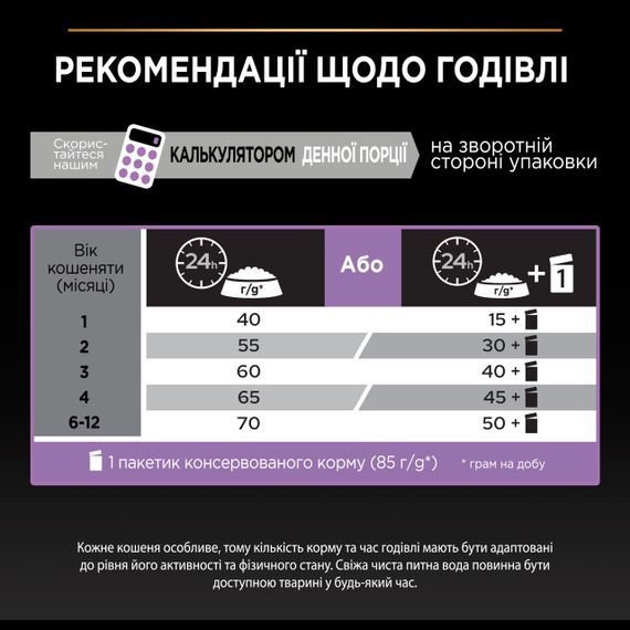 Сухой корм для котят с курицей Purina ProPlan Kitten 400 гр | Зображення 5
