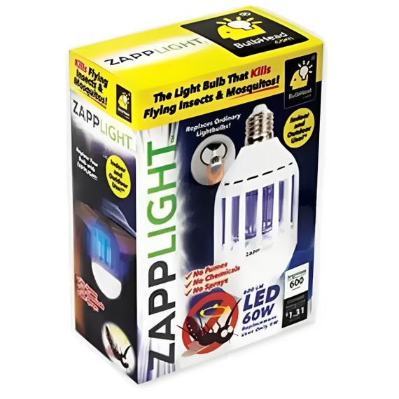 Лампочка отпугиватель от комаров ZappLight AND LY-577, Светодиодная лампа уничтожитель насекомых | Зображення 7