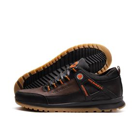 Демісезонні шкіряні кросівки Merrell колір коричневий/чорний