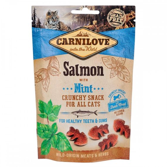 Ласощі для котів Carnilove Cat Crunchy Snack з лососем та м'ятою 50 гр