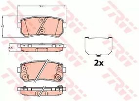Гальмівні колодки для дисків hyundai tucson, kia sportage, 1.6-2.0, 15-, TRW (GDB3636)