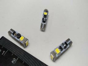 Лампа світлодіод б/ц 12V W1,2W T5 3SMD "обманка" біла