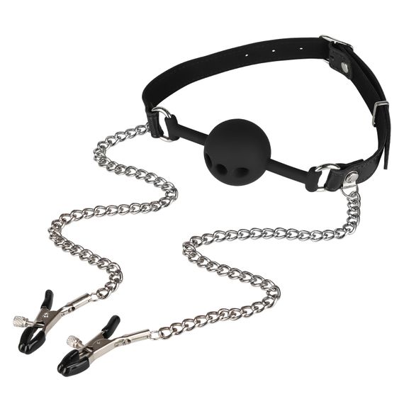 Набір БДСМ - Erospace Wild Play Mouth Gag With Nipple Clamps C15 | Зображення 2