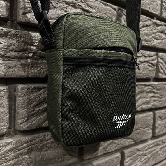Барсетка хаки мини Reebok белый логотип | Зображення 1