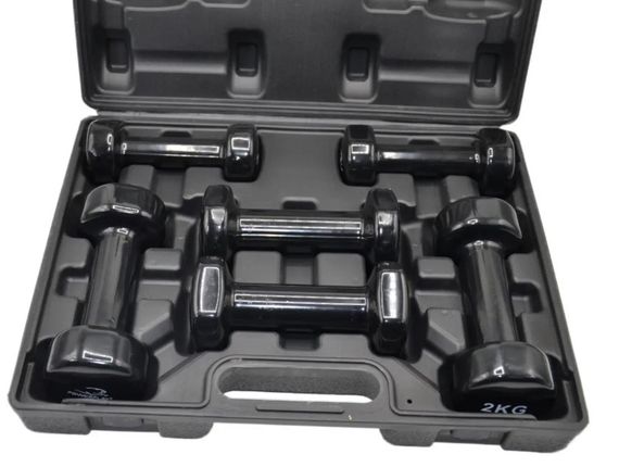 Набір гантелей в кейсі 9 кг. PowerPlay 4121 Fitness Dumbells (2 шт*1 кг, 2 шт*1,5 кг, 2 шт*2 кг) (PP_4121_9kg) | Зображення 3