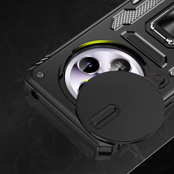 Ударостійкий чохол Camshield Army Ring для Xiaomi Redmi 14C / A4 / Poco C75 Чорний / Black | Зображення 2