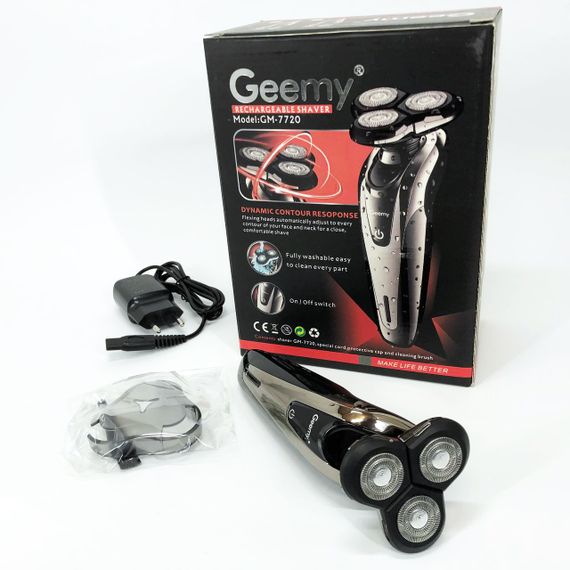 Електробритва Gemei GM-7720 - професійна, бездротова, потужна чоловіча бритва з головками, що плавають | Зображення 7