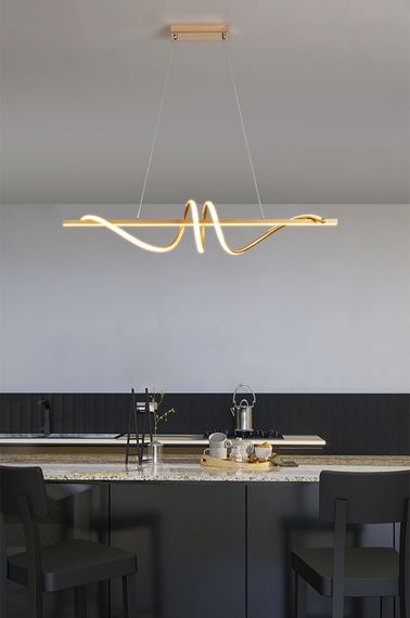 Люстра світлодіодна підвісна LED світильник для квартири на стелю лед 27427 Золото 30-100х20х100 см. | Зображення 5