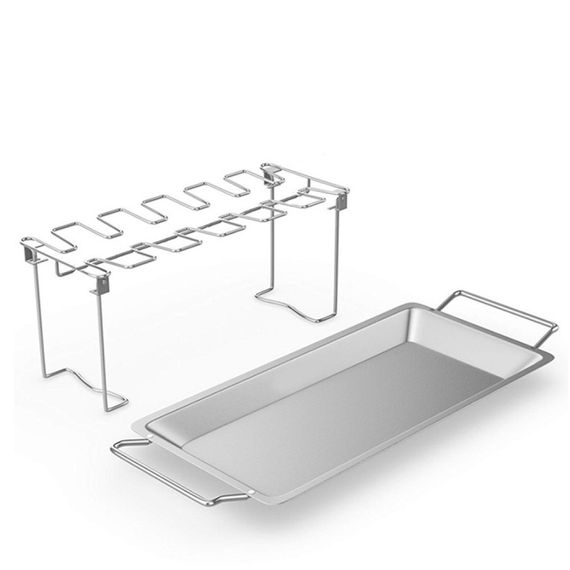 Підставка, Стійка, ростер, для курячих ніжок і крилець неіржавка на 14 комірок | Зображення 5