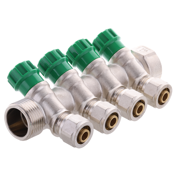 Колектор вентильний з фитингом Koer KR.1124-4 1"x4 ways (KR2834) | Зображення 3