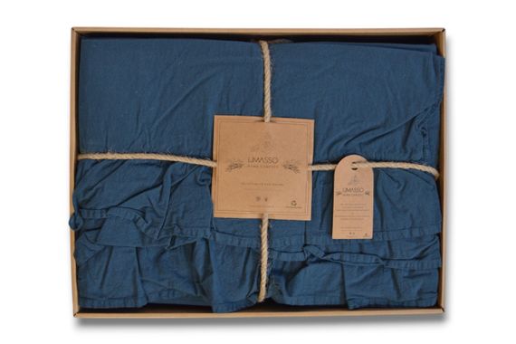 Постільна білизна Limasso Stonewashed Exclusive Ranforce 200 х 220 см Sillage Dress Blue | Зображення 2