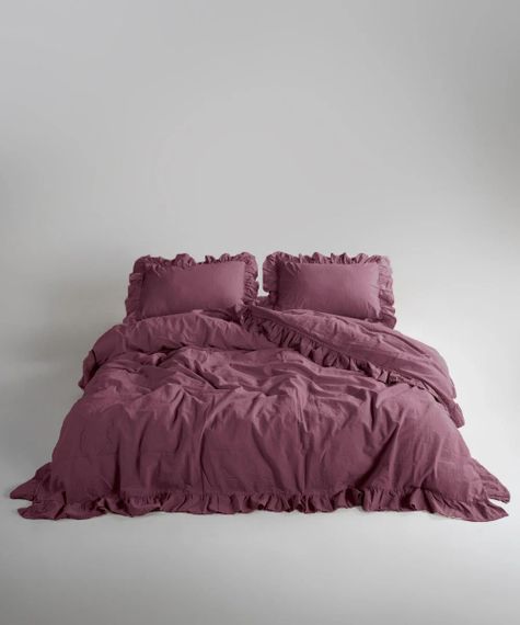 Постільна білизна Limasso Stonewashed Exclusive Ranforce 160 х 220 см Raspberry