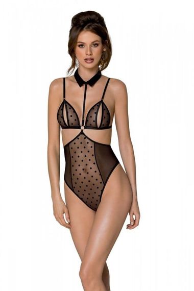 Боди Passion Dominica Body Бежево-черное L/XL | Зображення 1