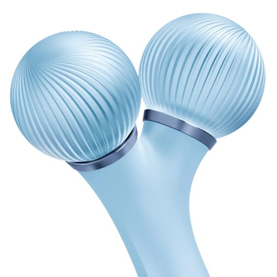 Електронний ультразвуковий ролик для обличчя GESKE Sonic Facial Roller 4в1 gray, Блакитний | Зображення 4