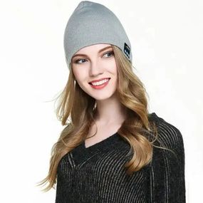 Портативная колонка ШАПКА с bluetooth наушниками SPS Hat BT True. Цвет: серый HB-29