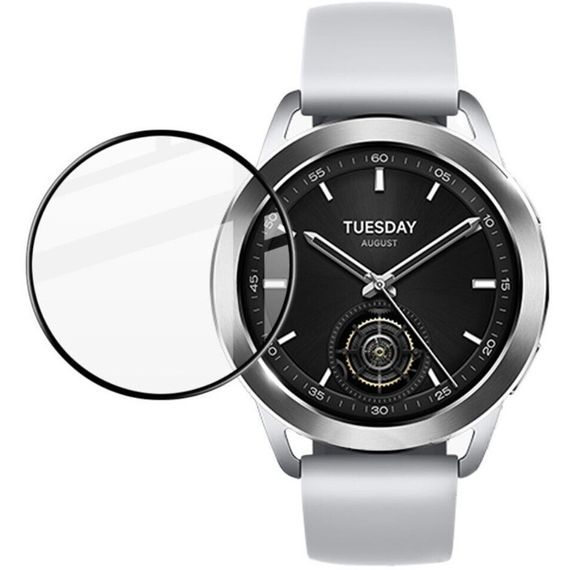Полимерная пленка 3D (full glue) (тех.пак) для Xiaomi Watch S3 Черный
