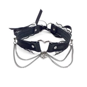 Сексуальный чокер Art of Sex - Karen из натуральной кожи, черный sexstyle