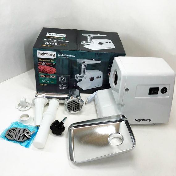 Электрическая мясорубка многофункциональная 2 скорости Rainberg RB-671 NE-148 2200Вт, Электромясорубка | Зображення 6