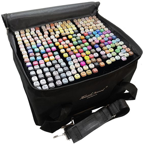 Великий набір двосторонніх маркерів, 262 шт. Художні маркери для малювання та скетчингу на папері Sketch Marker Touch Raven | Зображення 2