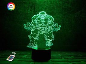 3D светильник ночник с пультом  "Халк" 3DTOYSLAMP