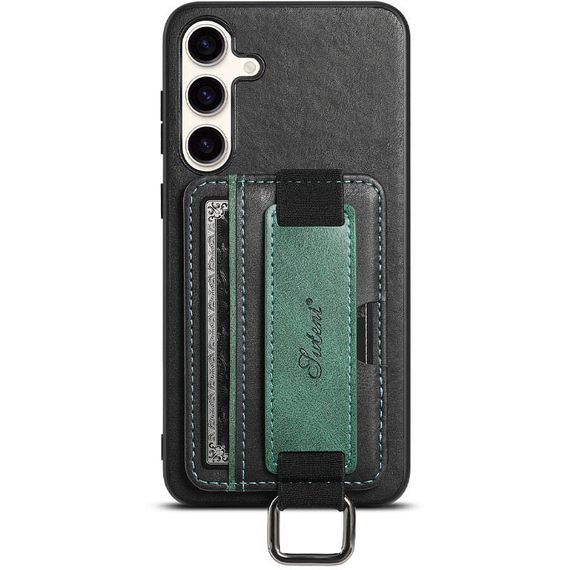 Кожаный чехол Wallet case and straps для Samsung Galaxy S24 Черный / Black