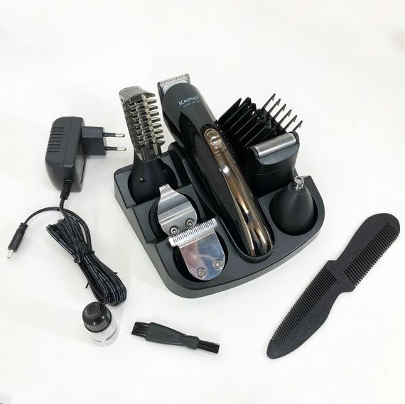 Набор для стрижки волос на аккумуляторе Kemei, Профессиональный триммер с набором насадок RH-74 | Зображення 6