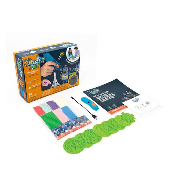 3D ручка 3Doodler Start для дитячої творчості Мегакреатив 192 стрижня, 8 шаблонів