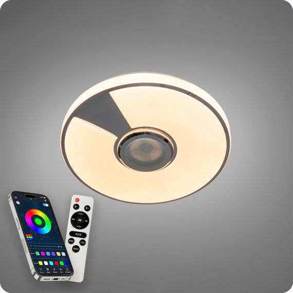 Люстра світлодіодна 517 Dlight RGB з пультом і  колонкою 70Вт Білий (02150) | Зображення 1