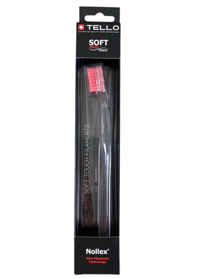 Зубна щітка Tello 4920 Soft Black, d 0.12mm, червоний