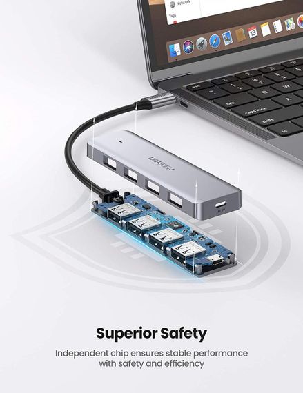 USB-хаб 7-в-1 Type-C, швидкість передачі даних до 5 Гбіт/с, XPRO, WP-U136 (MAW-43806_1007) | Зображення 8