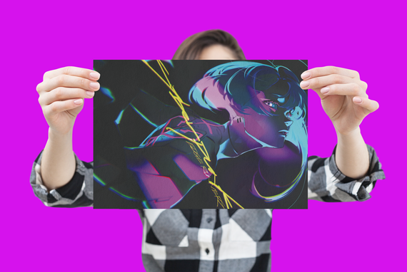 Плакат-постер з принтом Кавун Cyberpunk Edgerunners Кіберпанк Lucy Люсі, що біжать по краю, темний арт А1 ПЛ000752(A1) | Зображення 1