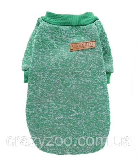 Кофта для собак и котов EcoToys Green L рябая зеленая A: 36 см B: 44 см C: 29 см L-7071