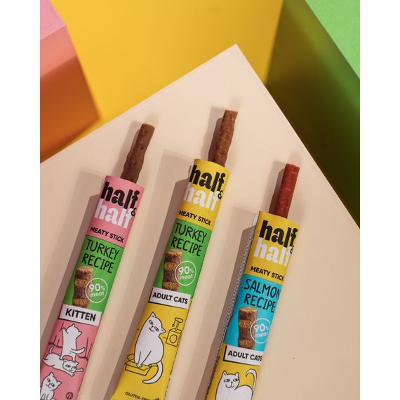 Ласощі HalfHalf м ясна паличка для котів, з лососем 5 г | Зображення 3