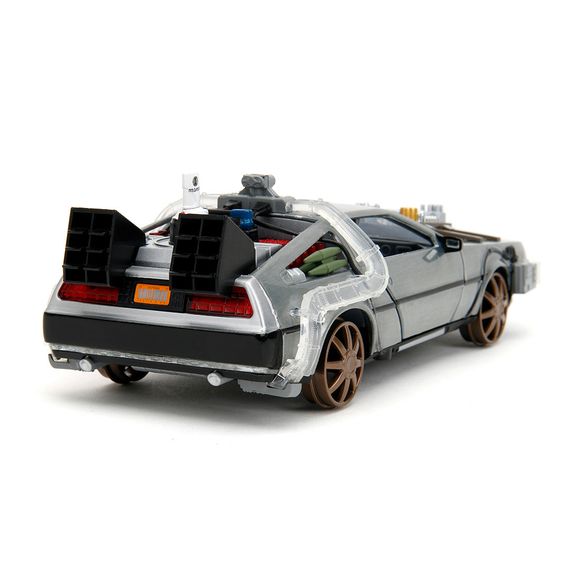 Игровая металлическая машинка Назад в будуйщее 3 Time machine с светодиодами | Зображення 9