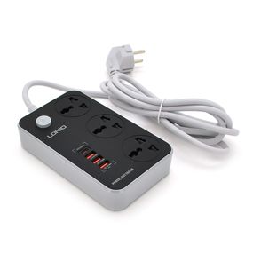 Сетевой фильтр LDNIO SC3412.3 Розетки + 4 USB,2м,сечение 3х0.75мм,Black,Box