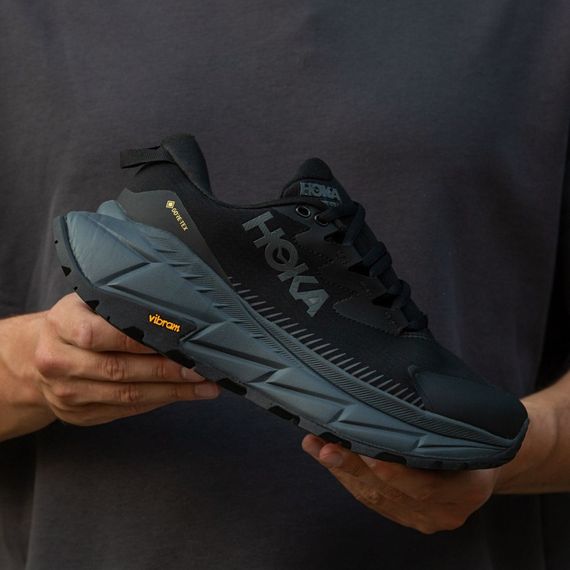 Кросівки демісезонні шкіряні Hoka підкладка Gore-Tex колір чорний/сірий | Зображення 2