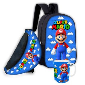 Набор детский Супер Марио  рюкзак,сумка-бананка,кружка (00708)