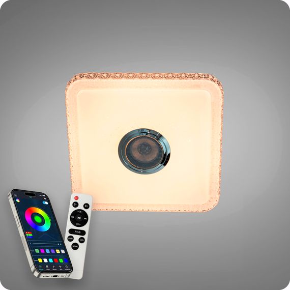 Люстра світлодіодна 517 Dlight RGB з пультом і  колонкою 45Вт Білий (02168) | Зображення 5