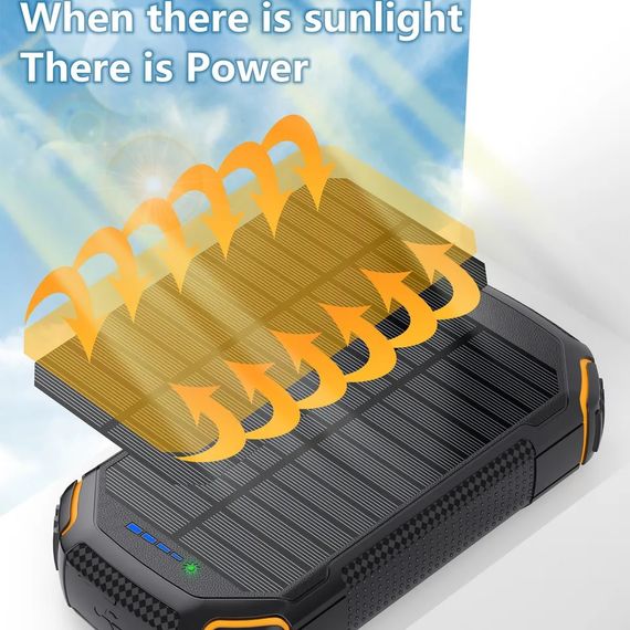 УМБ PowerBank із сонячною панеллю, повербанк КВАНТ WSC31-3 30000mAh | Зображення 4