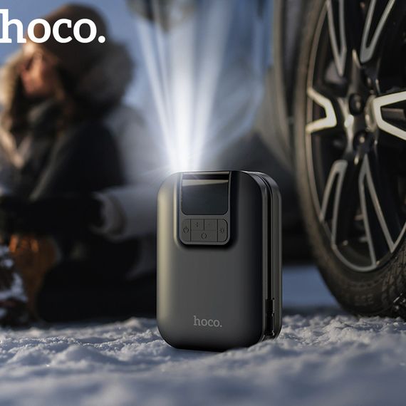Автомобільний насос Hoco S53 Breeze portable portable smart air pump Black | Зображення 7