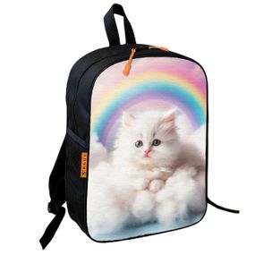 Рюкзак школьный детский 36х27см с котиком на облачке,принтом котенка для мальчика/девочки (00685)