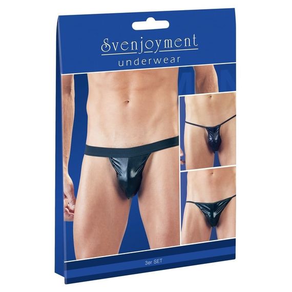 Набір трусів Men Strings pack of 3, black, S-L | Зображення 2
