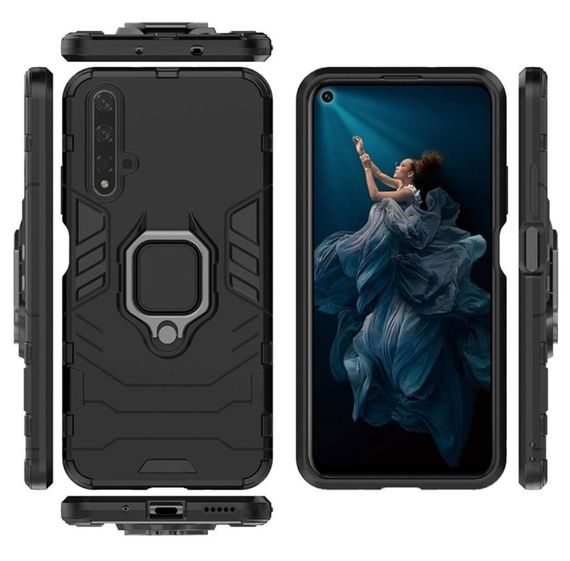 Чехол бампер Primolux Ring Armor для Huawei Nova 5T / Honor 20 - Black | Зображення 1