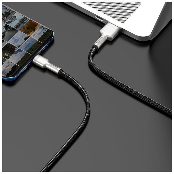 Дата кабель USB 3.1 AM to Type-C 0.25m CAKF 6.0A 66W Cafule Series Metal Data Cable Black Baseus (CAKF000001) | Зображення 8