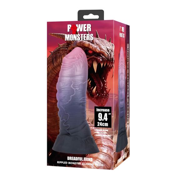 Фалоімітатор силіконовий Power Monsters Dreadful Fiend на присосці, фіолетовий, 24 см Sex Aura | Зображення 7