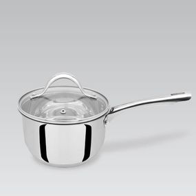Кухонний ковш Maestro MR-3519-16S, 1.8 л, 16 см, з нержавіючої сталі з кришкою, для всіх типів плит