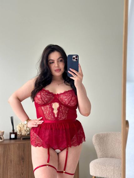 Бордовий комплект білизни PLUS SIZE | Зображення 5