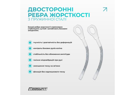Бандаж (фіксатор) колінного суглоба EasyFit з ребрами жорсткості та силіконовою вставкою, розмір S (EF-0078-S) | Зображення 4